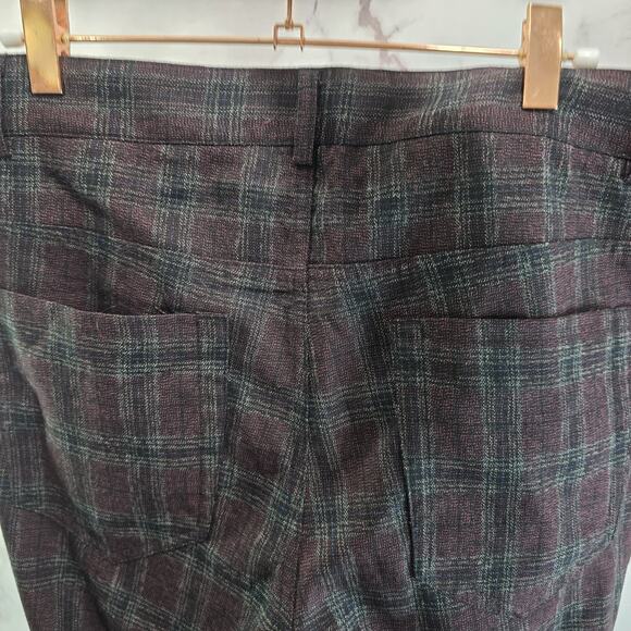 Paisley & Gray Pants Mens 30 X 32 Black Red Plaid Slim Straight Leg Business - Picture 7 of 12